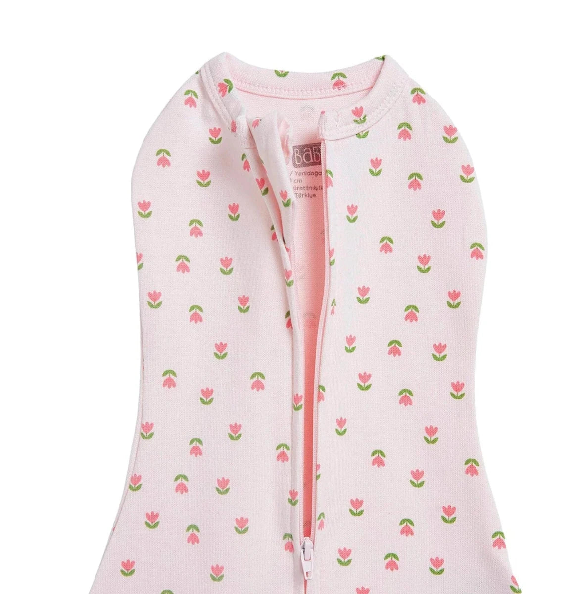 HelloBaby Floral Print Zip-Up Baby Swaddle (Newborn) Pink - ebebek