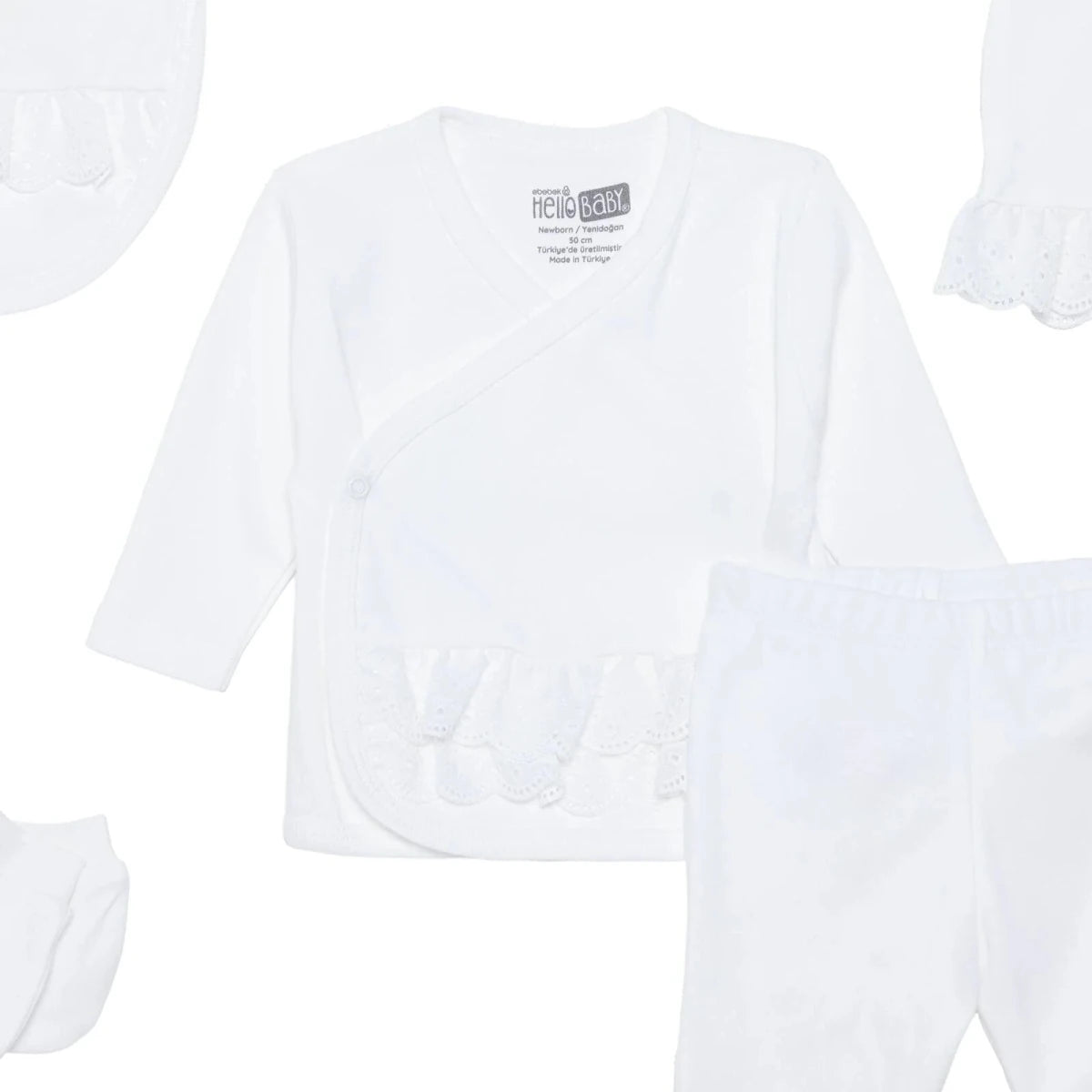 HelloBaby 5 Piece Ceremony Baby Outfit Set (Newborn) Ecru - ebebek
