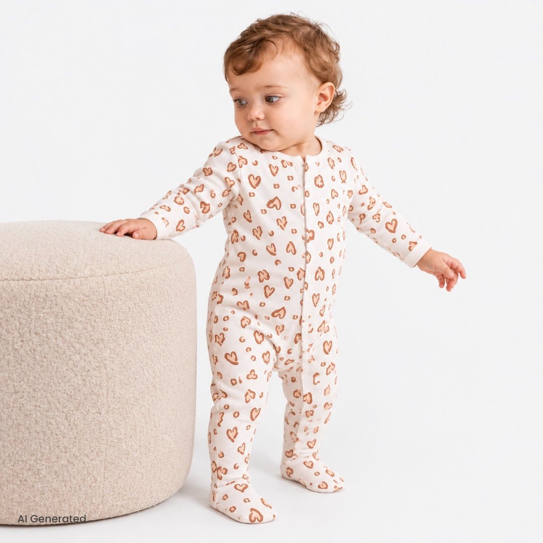 HelloBaby Long Sleeve Interlock Baby Sleepsuit with Feet (Newborn to 6-9 Months) - Pink Pink - ebebek