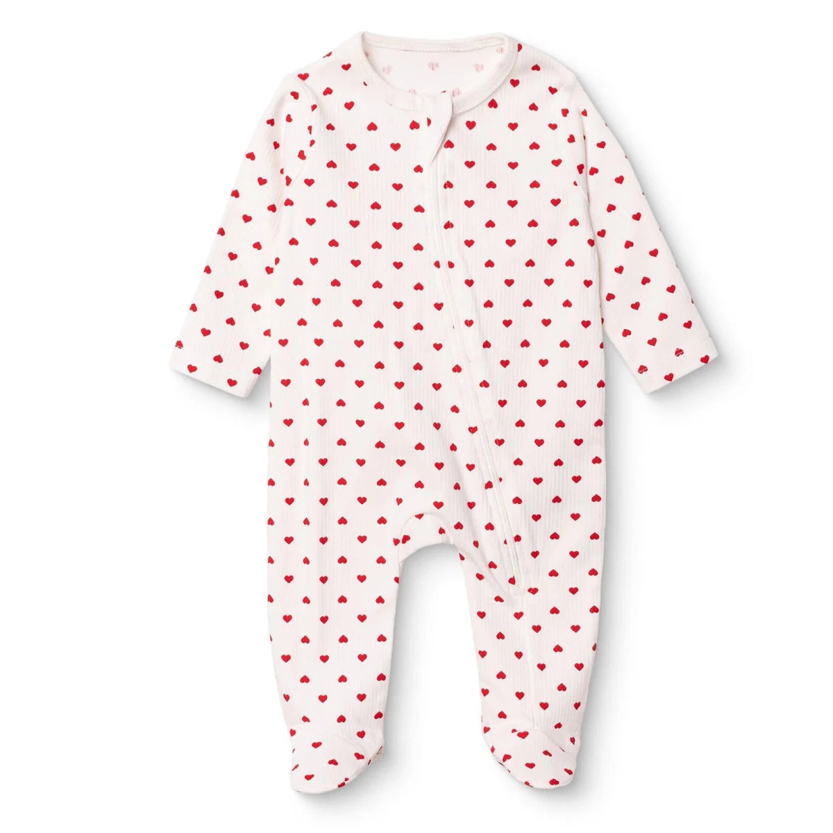 HelloBaby Polka Dot Long Sleeve Baby Sleepsuit with Feet (Newborn to 6-9 Months) Ecru Printed - ebebek