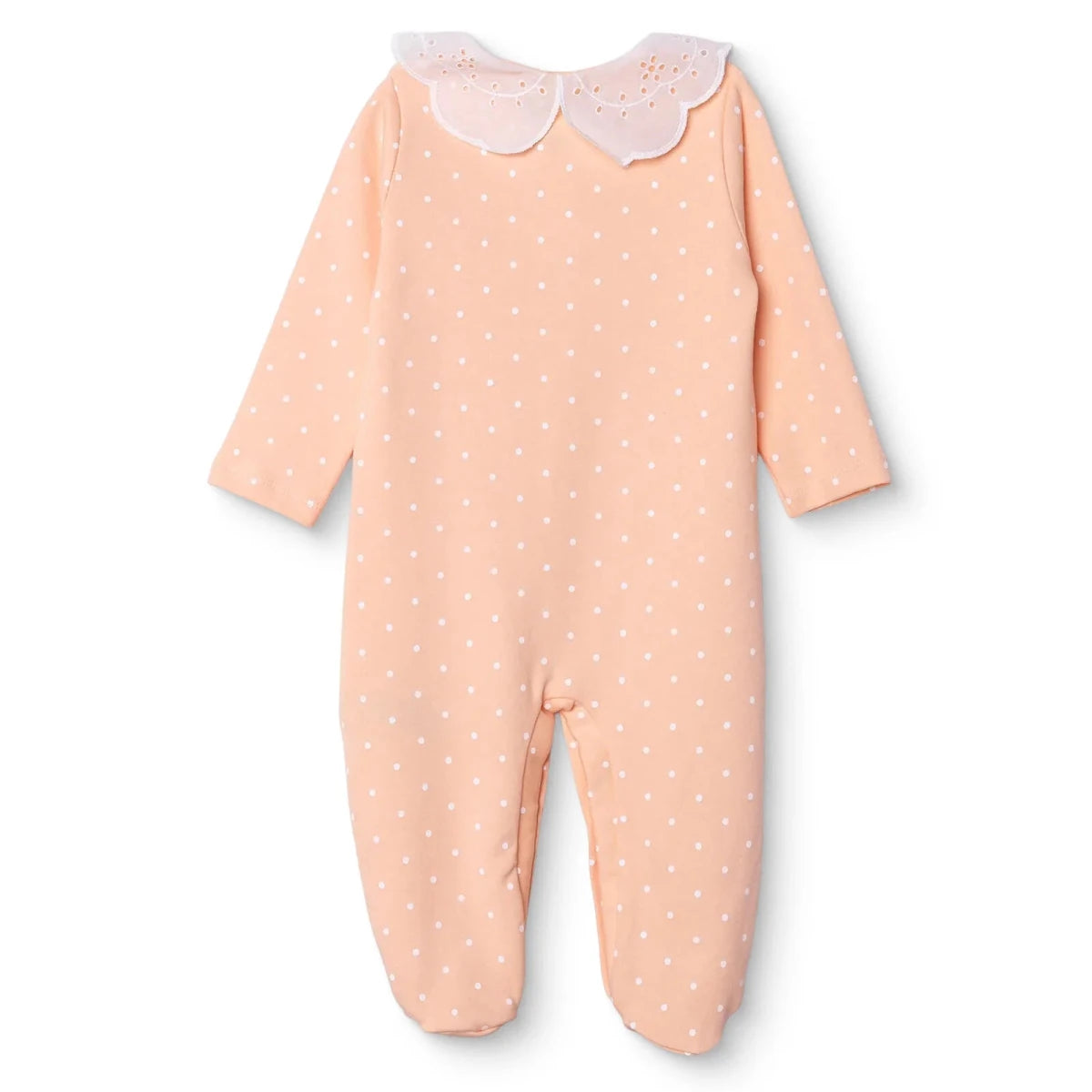 HelloBaby Polka Dot Long Sleeve Baby Sleepsuit with Feet (Newborn to 6-9 Months) Salmon - ebebek
