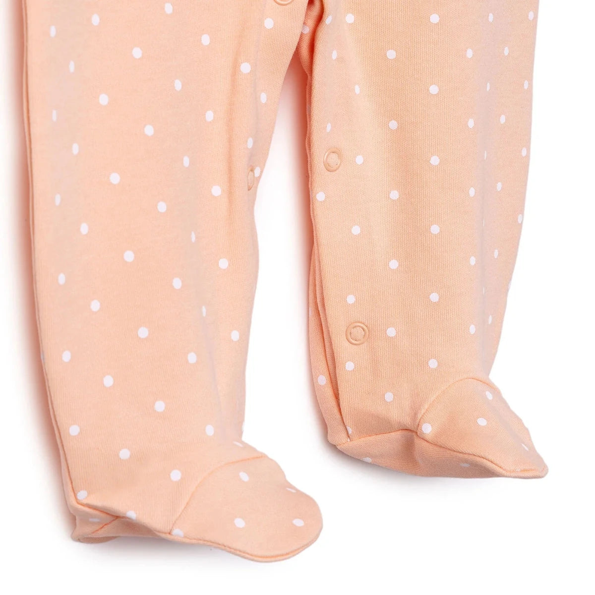 HelloBaby Polka Dot Long Sleeve Baby Sleepsuit with Feet (Newborn to 6-9 Months) Salmon - ebebek
