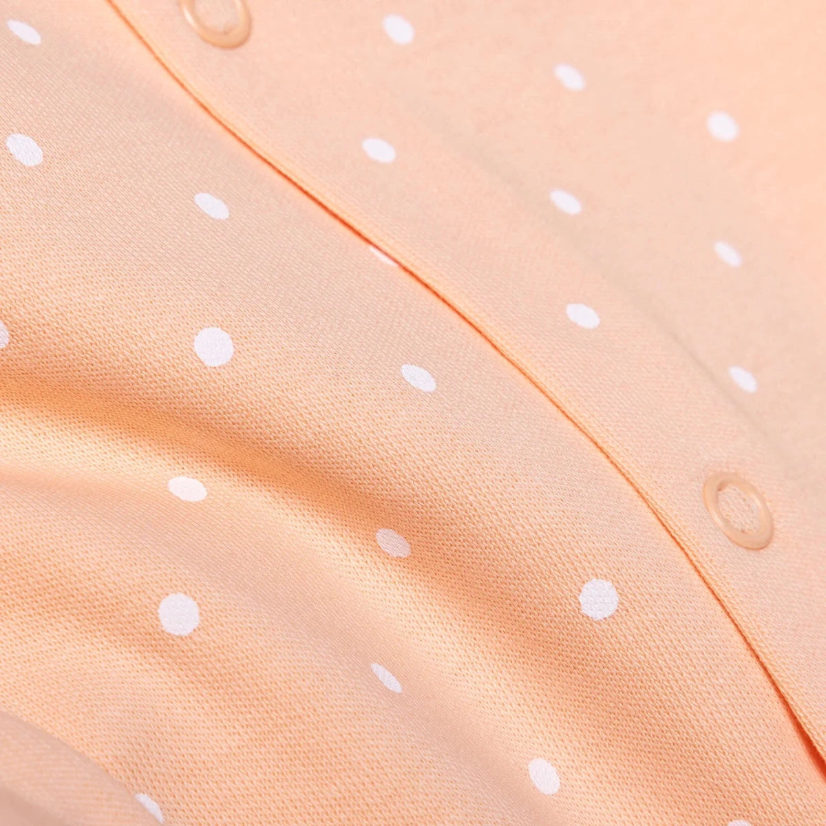HelloBaby Polka Dot Long Sleeve Baby Sleepsuit with Feet (Newborn to 6-9 Months) Salmon - ebebek