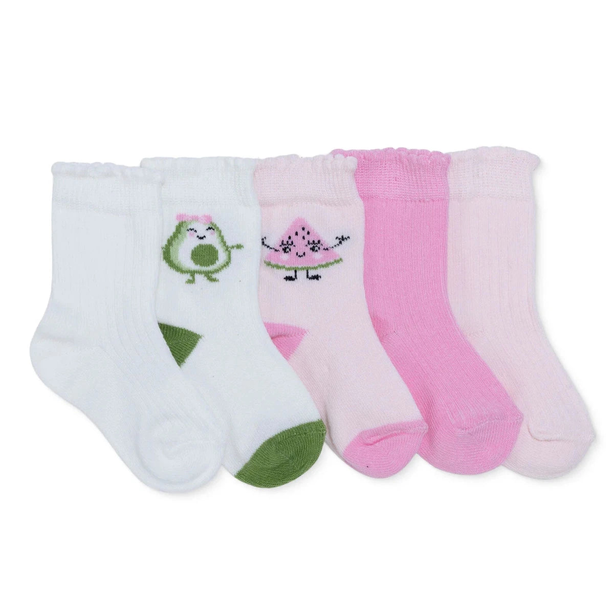 HelloBaby Fruit Print 5 Pack Ankle Baby Socks (Newborn to 4-5 Years) Light Pink - ebebek