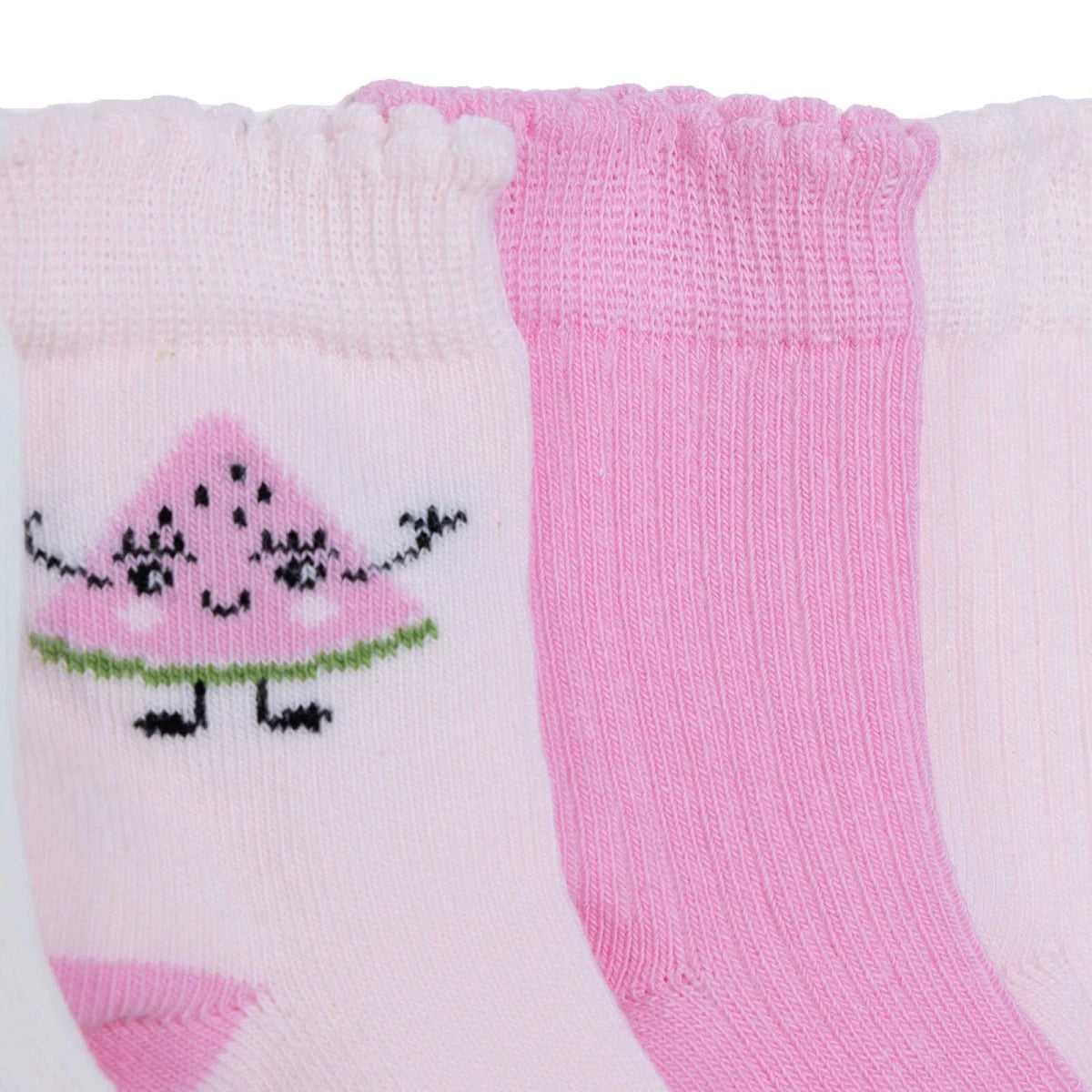 HelloBaby Fruit Print 5 Pack Ankle Baby Socks (Newborn to 4-5 Years) Light Pink - ebebek
