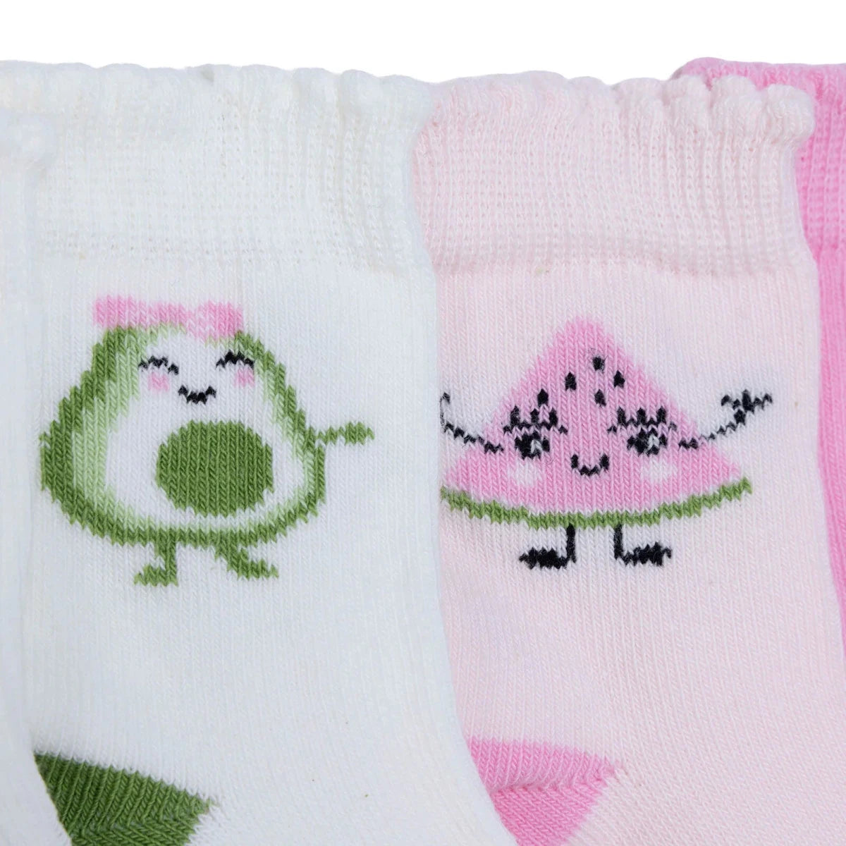 HelloBaby Fruit Print 5 Pack Ankle Baby Socks (Newborn to 4-5 Years) Light Pink - ebebek