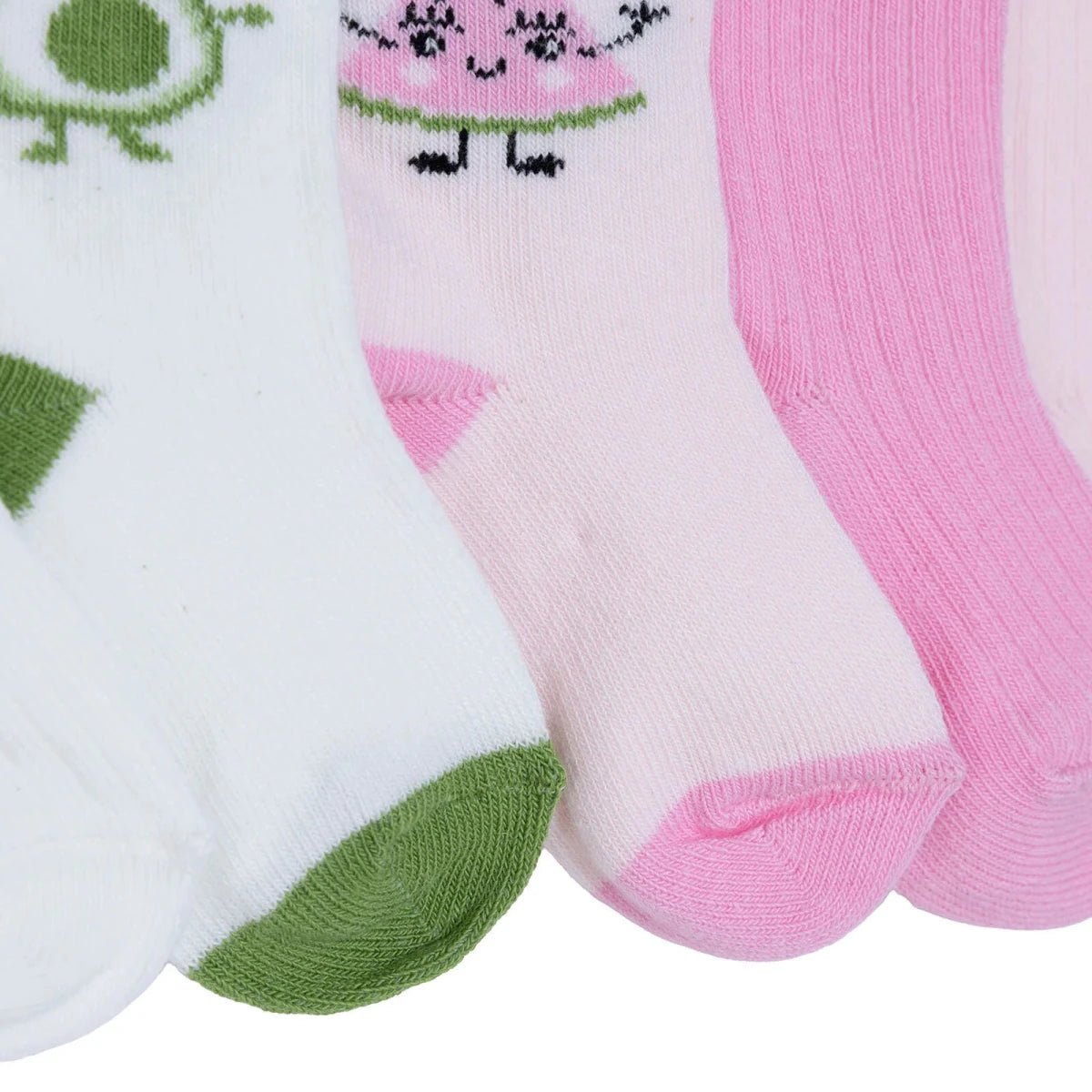 HelloBaby Fruit Print 5 Pack Ankle Baby Socks (Newborn to 4-5 Years) Light Pink - ebebek