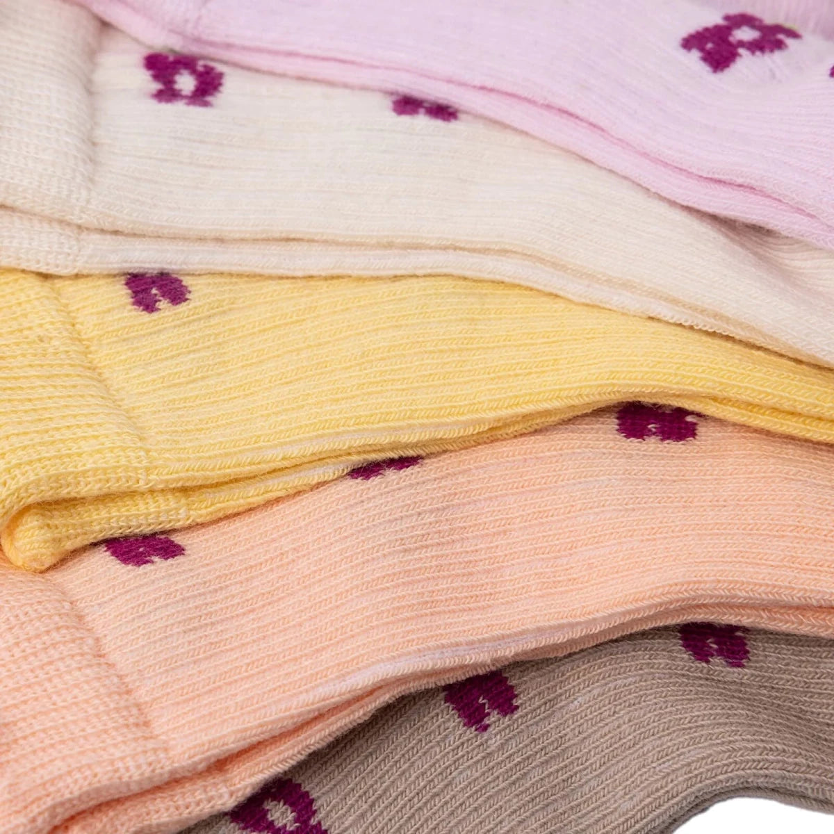 HelloBaby Floral Print 5 Pack Ankle Baby Socks (Newborn to 4-5 Years) Lilac - ebebek
