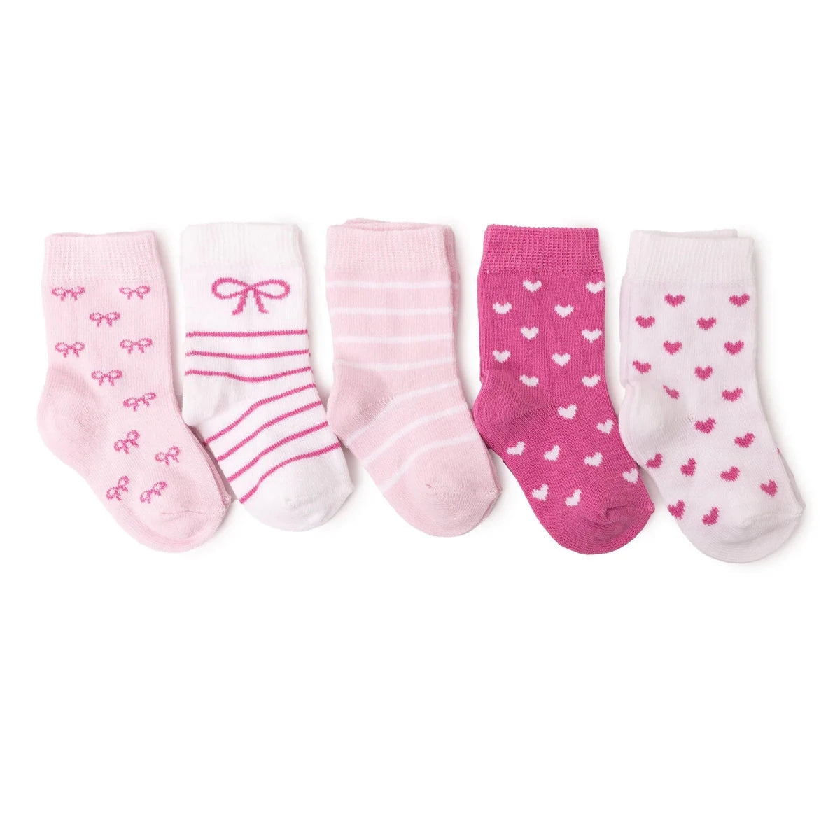 HelloBaby Bow Print 5 Pack Ankle Baby Socks (Newborn to 4-5 Years) Pink - ebebek