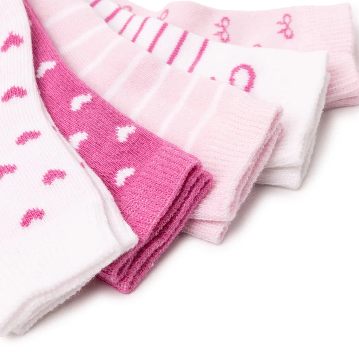 HelloBaby Bow Print 5 Pack Ankle Baby Socks (Newborn to 4-5 Years) Pink - ebebek