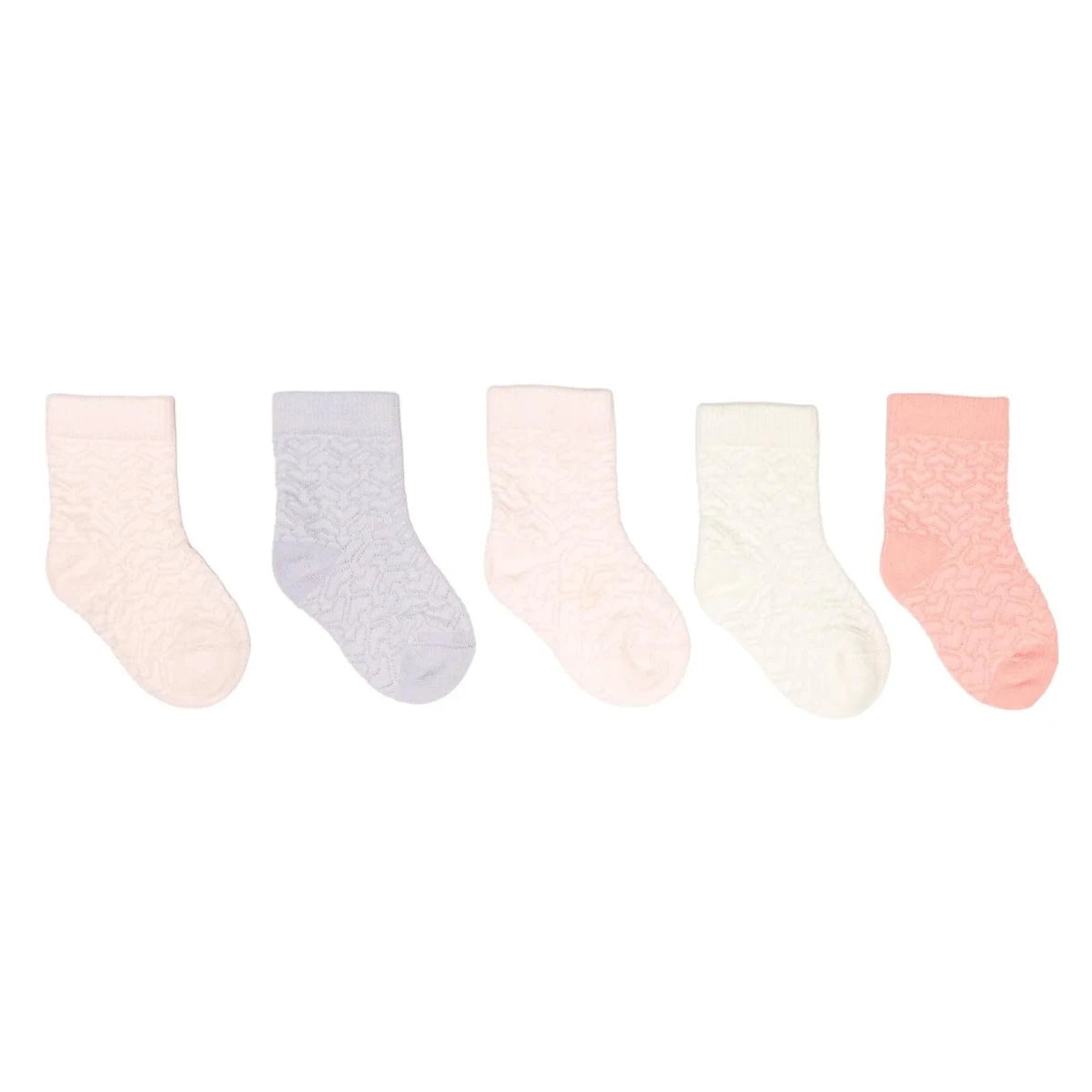HelloBaby 5 Pack Heart Print Ankle Baby Socks (Newborn to 4-5 Years) Pink - ebebek