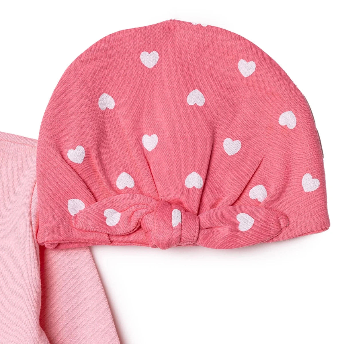 HelloBaby Heart Print Baby Hat, Vest & Bottoms Set (Newborn to 3-6 Months) Pink - ebebek