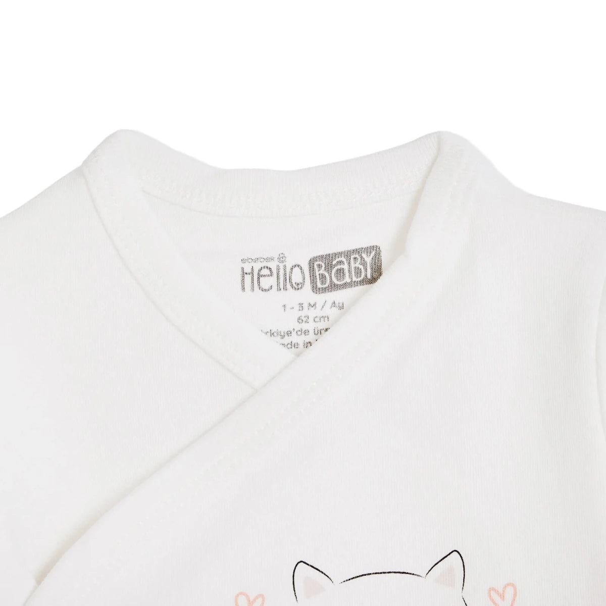 HelloBaby "Sweet Heart" Slogan Baby Hat, Vest & Bottoms Set (Newborn to 3-6 Months) Ecru Printed - ebebek