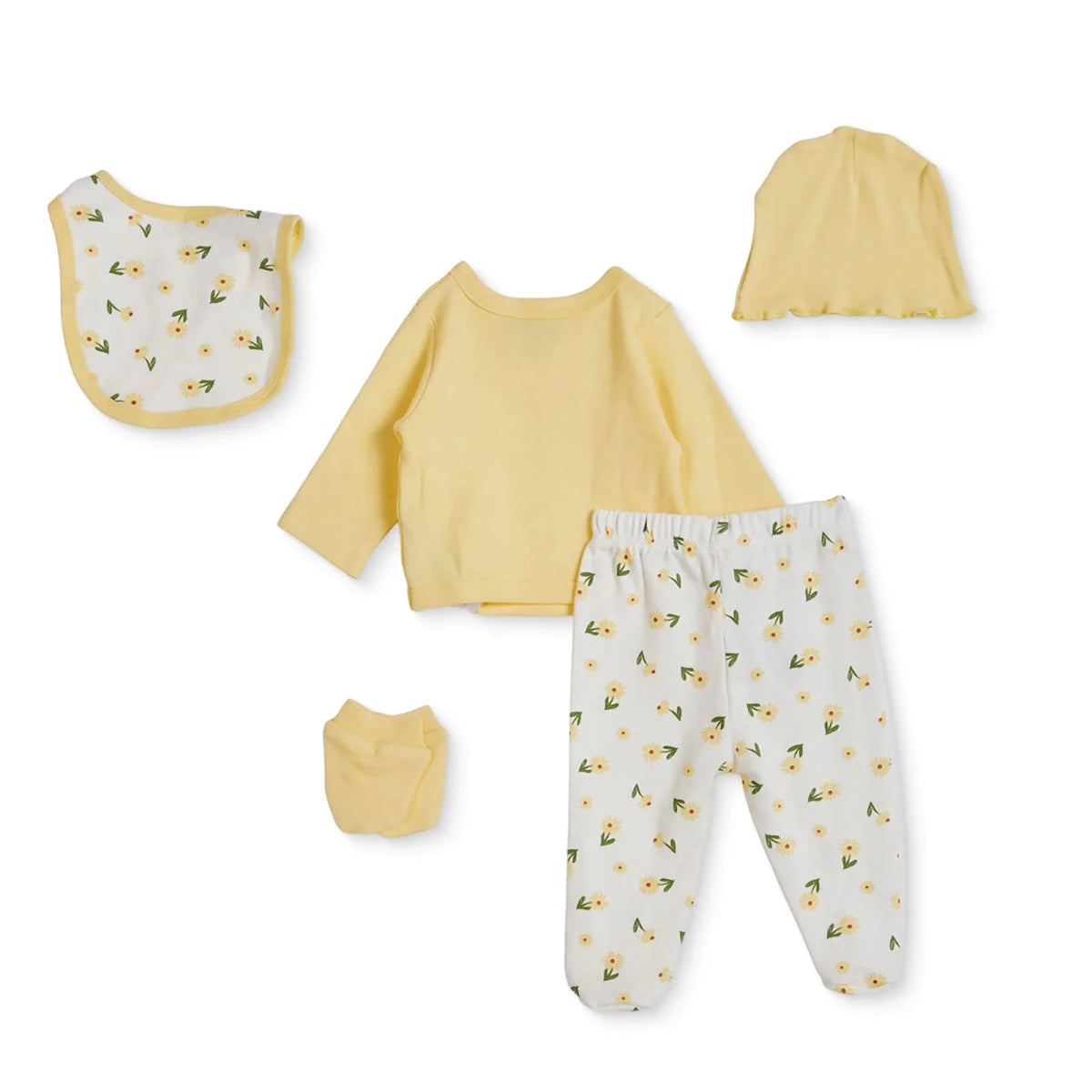 HelloBaby "Sweet Heart" Slogan Baby Hat, Vest & Bottoms Set (Newborn to 3-6 Months) Ecru Printed - ebebek