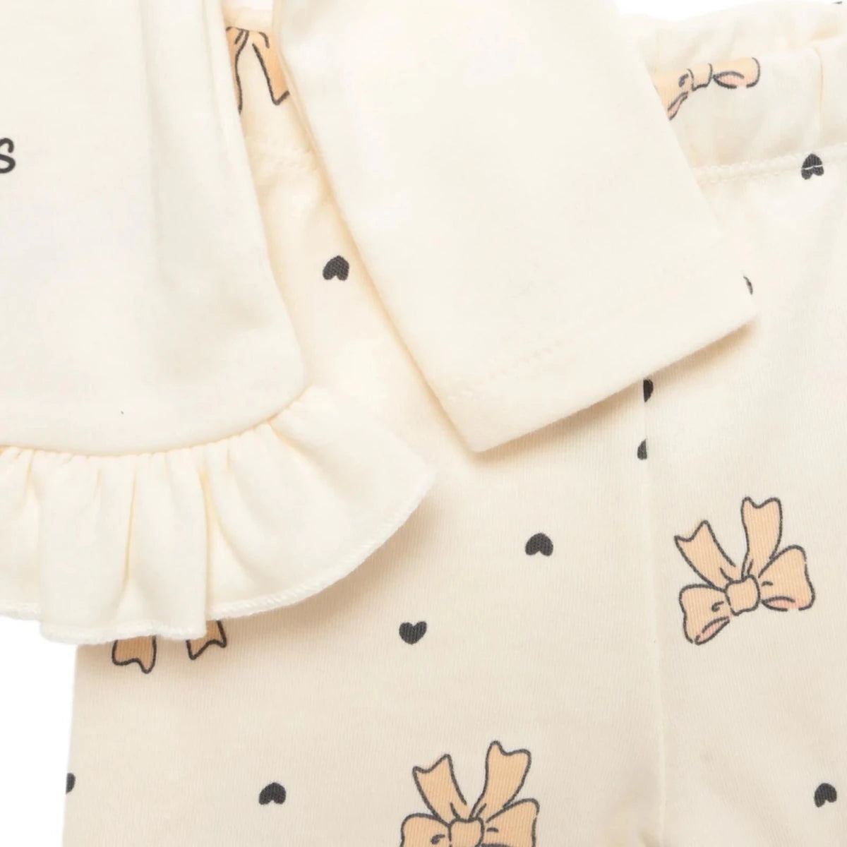 HelloBaby Floral Print Baby Hat, Vest & Bottoms Set (Newborn to 3-6 Months) Beige Printed - ebebek