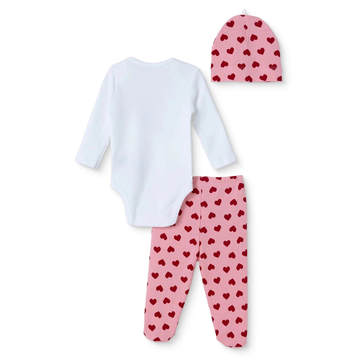 HelloBaby "Little Cutie" Slogan Baby Bodysuit, Hat & Bottoms Set (Newborn to 6-9 Months) Pink - ebebek