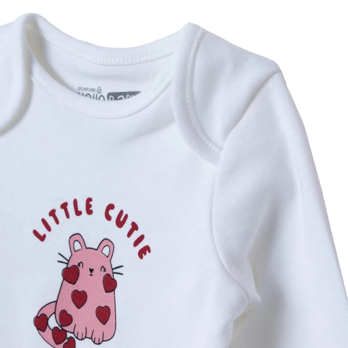 HelloBaby "Little Cutie" Slogan Baby Bodysuit, Hat & Bottoms Set (Newborn to 6-9 Months) Pink - ebebek