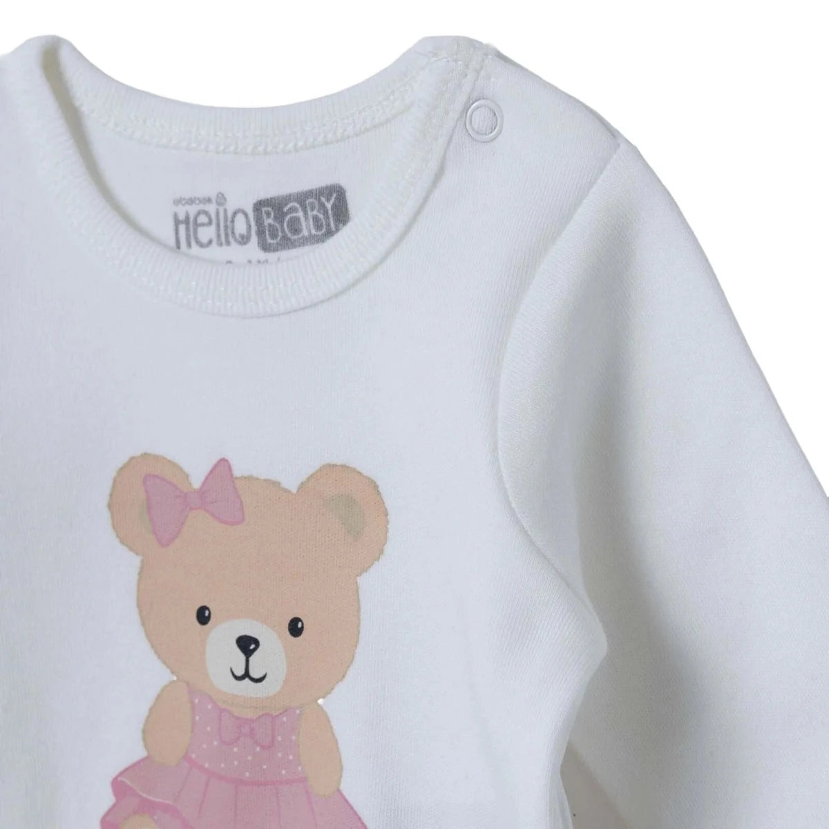 HelloBaby Bear Print Baby Bodysuit, Hat & Bottoms Set (Newborn to 6-9 Months) Pink - ebebek