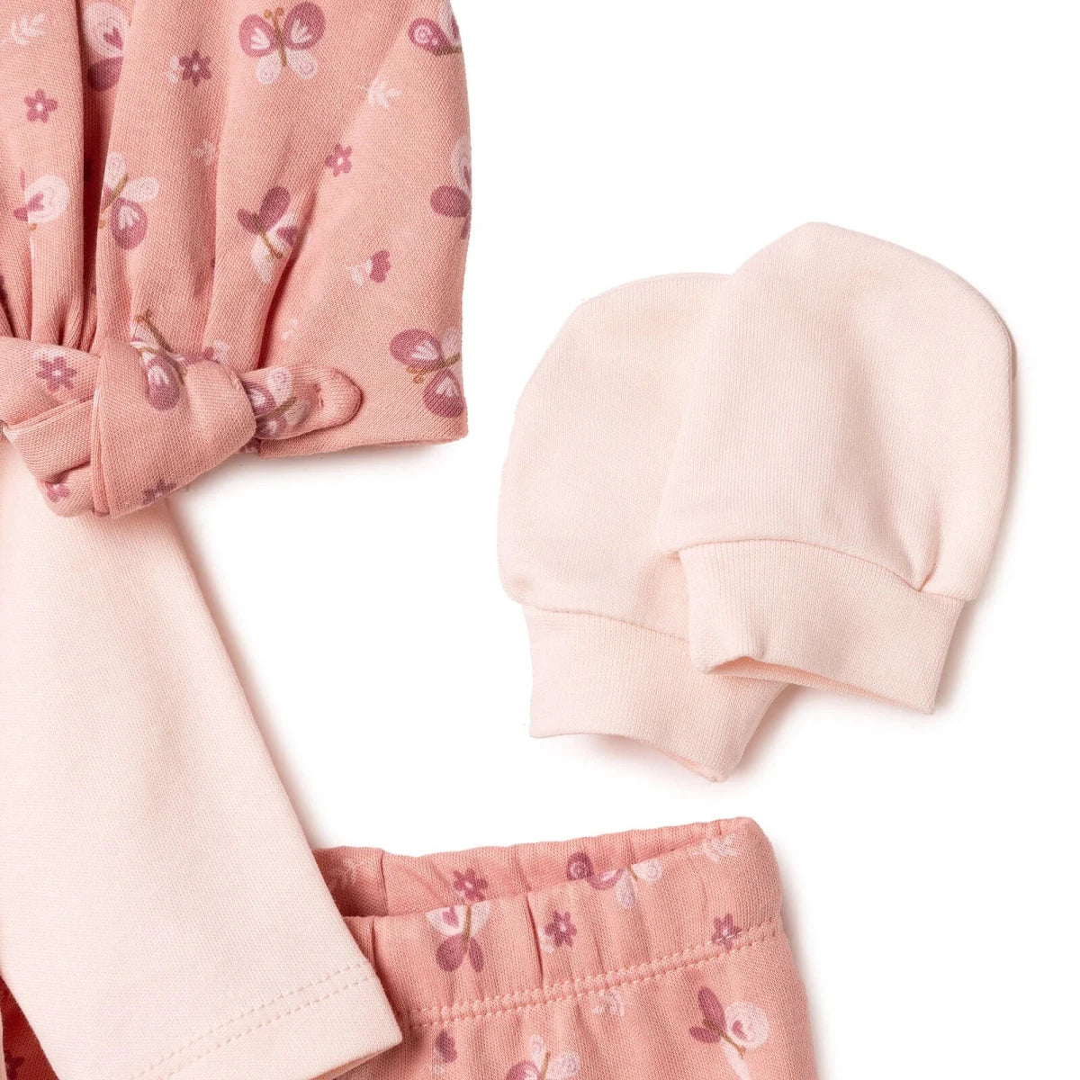 HelloBaby 5 Piece Butterfly Print Baby Hospital Bag Set (Newborn) Pink - ebebek