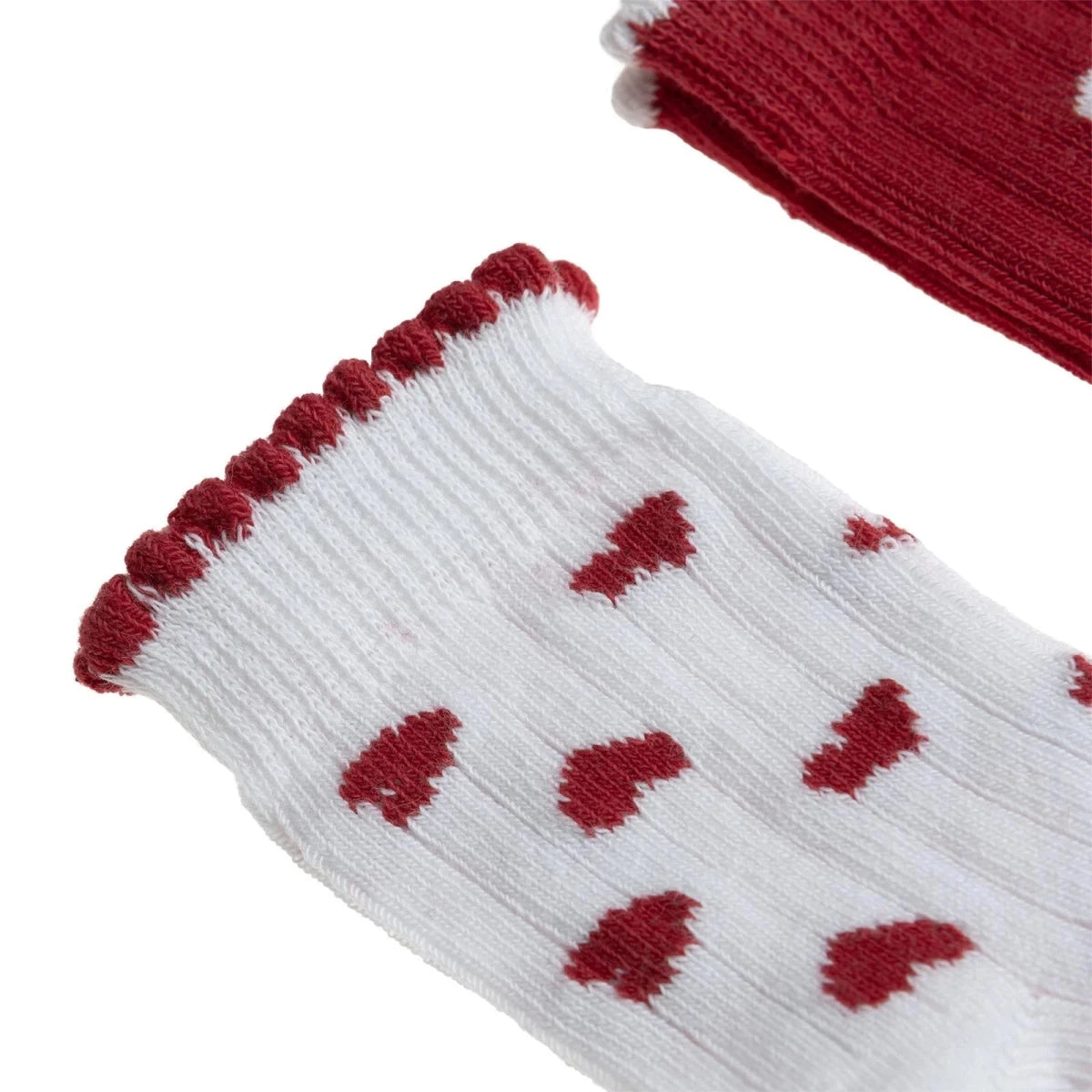 HelloBaby 3 Pack Heart Print Frill Ankle Baby Socks (Newborn to 2-3 Years) - Red Red - ebebek