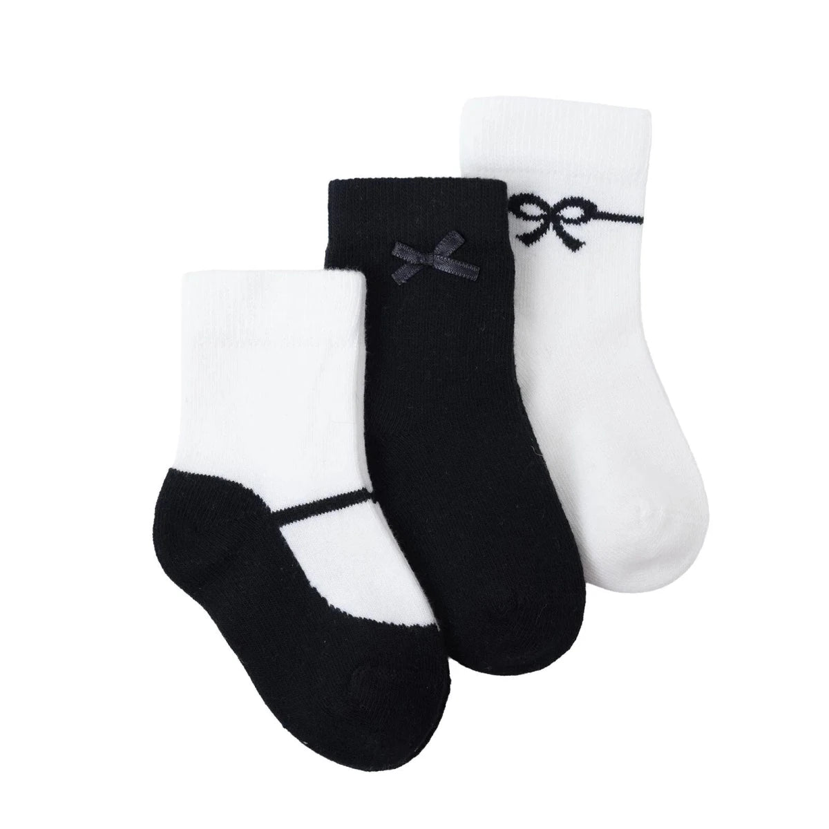 HelloBaby 3 Pack Bow Print Ankle Baby Socks (Newborn to 2-3 Years) - Black Black - ebebek