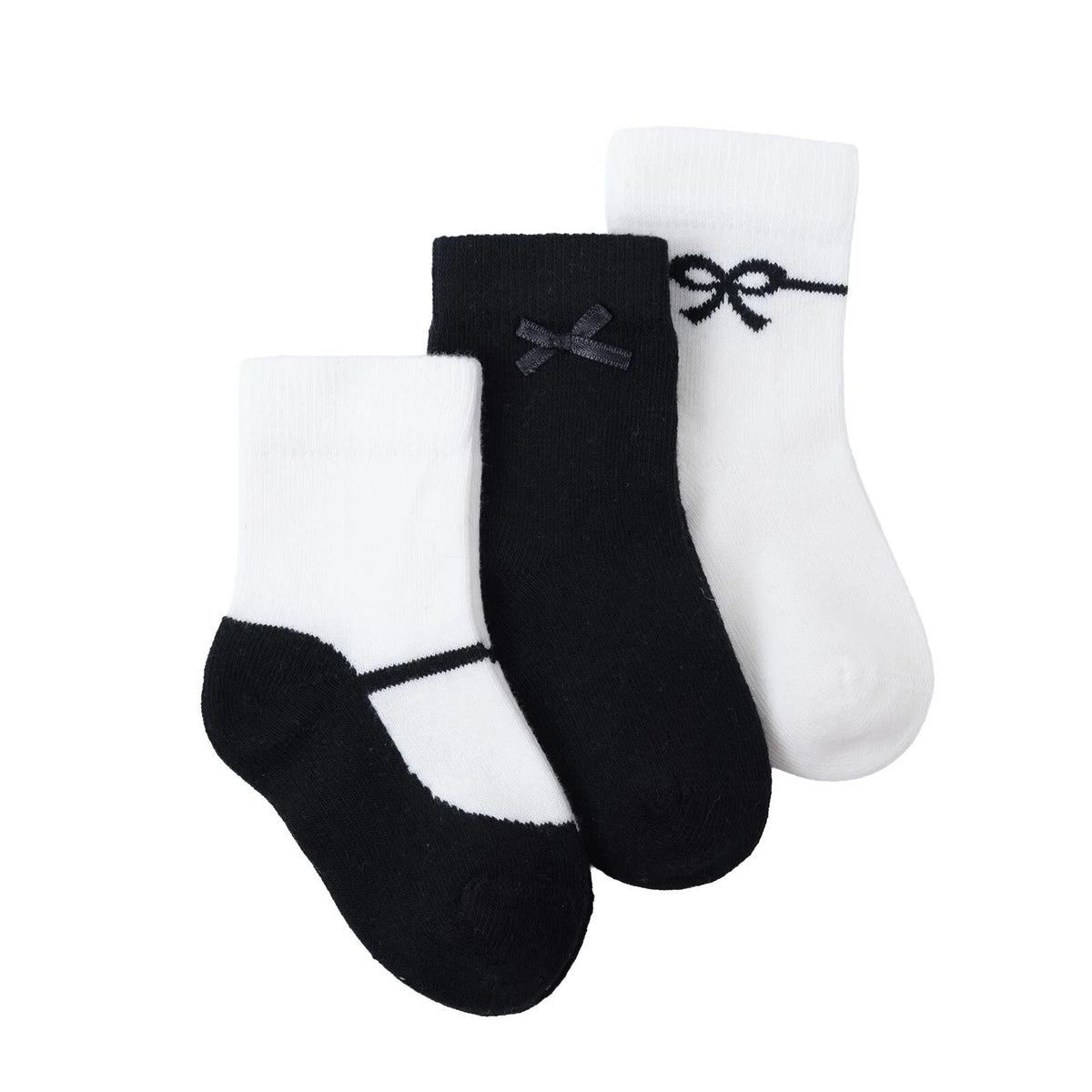 HelloBaby 3 Pack Bow Print Ankle Baby Socks (Newborn to 2-3 Years)