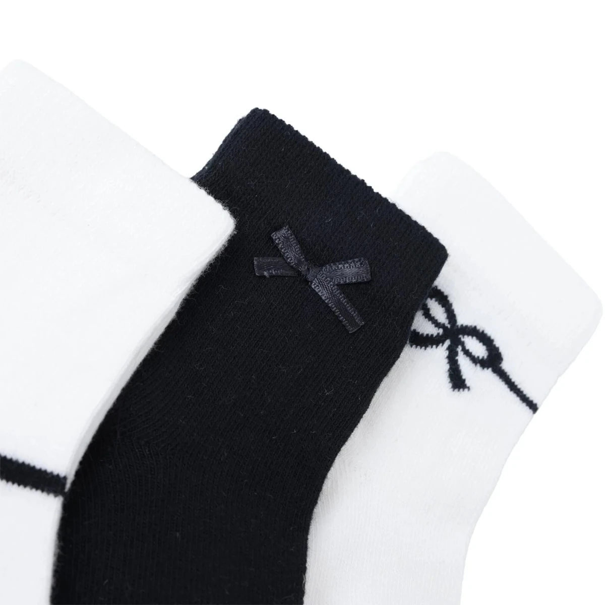 HelloBaby 3 Pack Bow Print Ankle Baby Socks (Newborn to 2-3 Years) - Black Black - ebebek