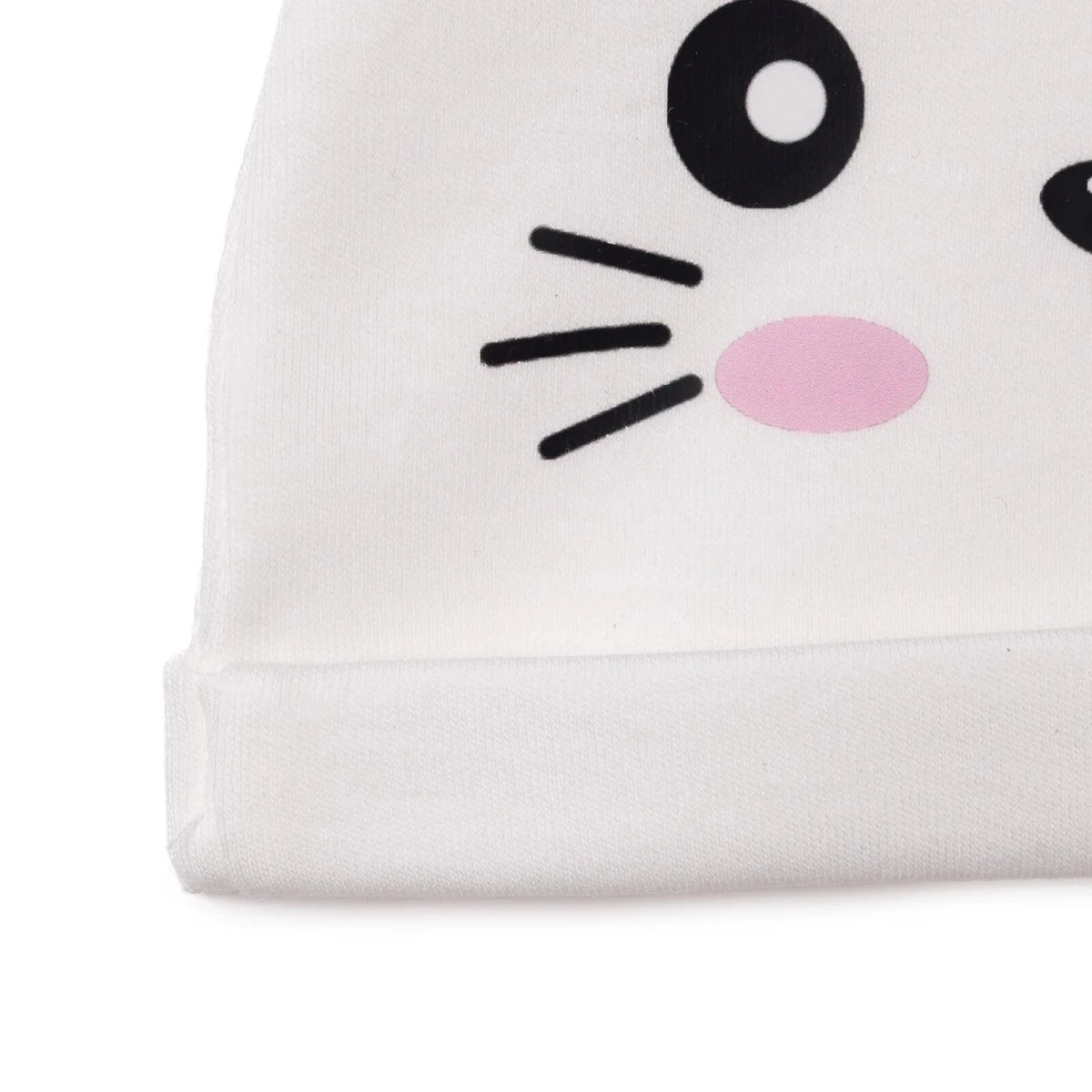 HelloBaby Cat Print Interlock Baby Hat (Newborn) Ecru - ebebek
