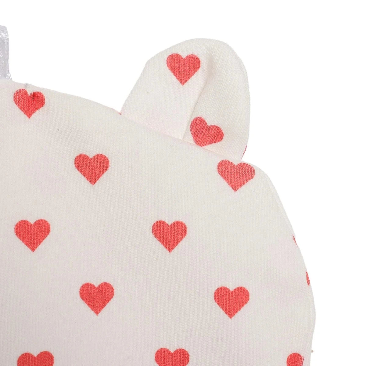 HelloBaby Heart Print Interlock Baby Hat (Newborn) Ecru Printed - ebebek