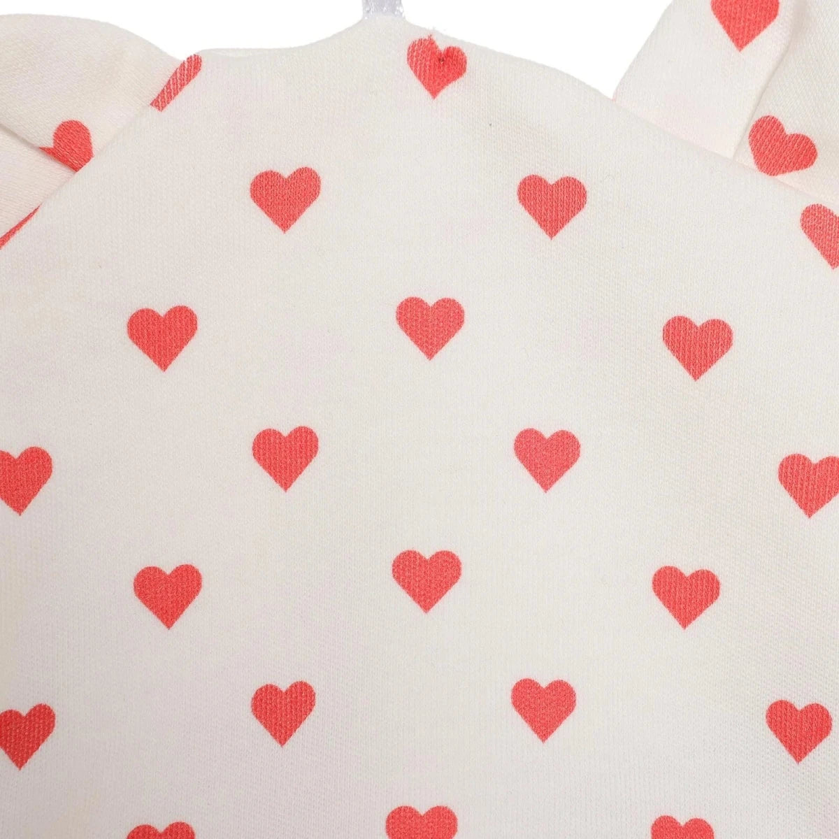 HelloBaby Heart Print Interlock Baby Hat (Newborn) Ecru Printed - ebebek