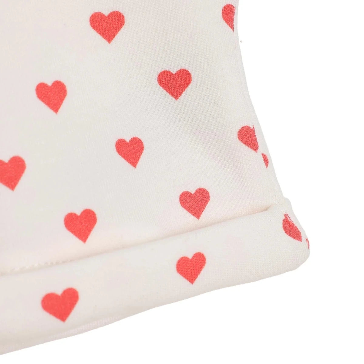 HelloBaby Heart Print Interlock Baby Hat (Newborn) Ecru Printed - ebebek