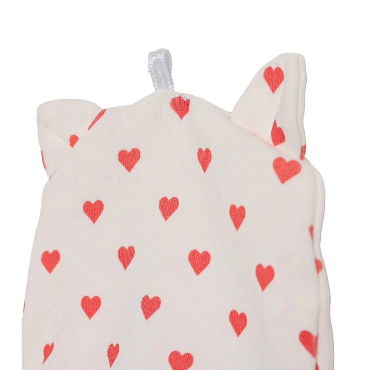 HelloBaby Heart Print Interlock Baby Hat (Newborn) Ecru Printed - ebebek