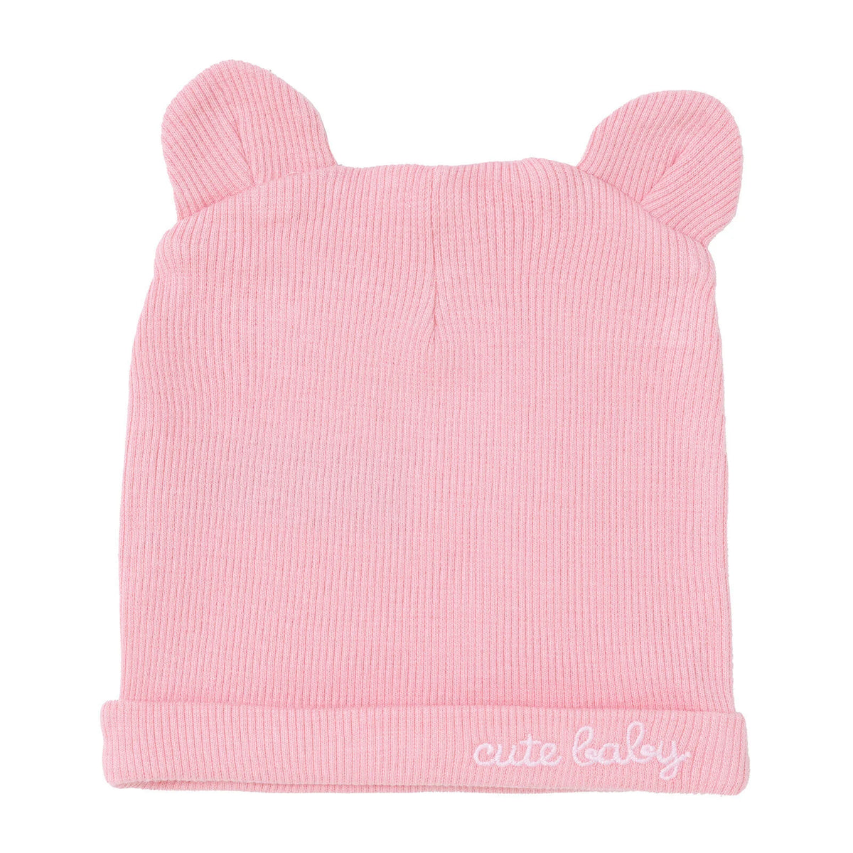 HelloBaby Slogan Print Ribbed Baby Hat (Newborn)