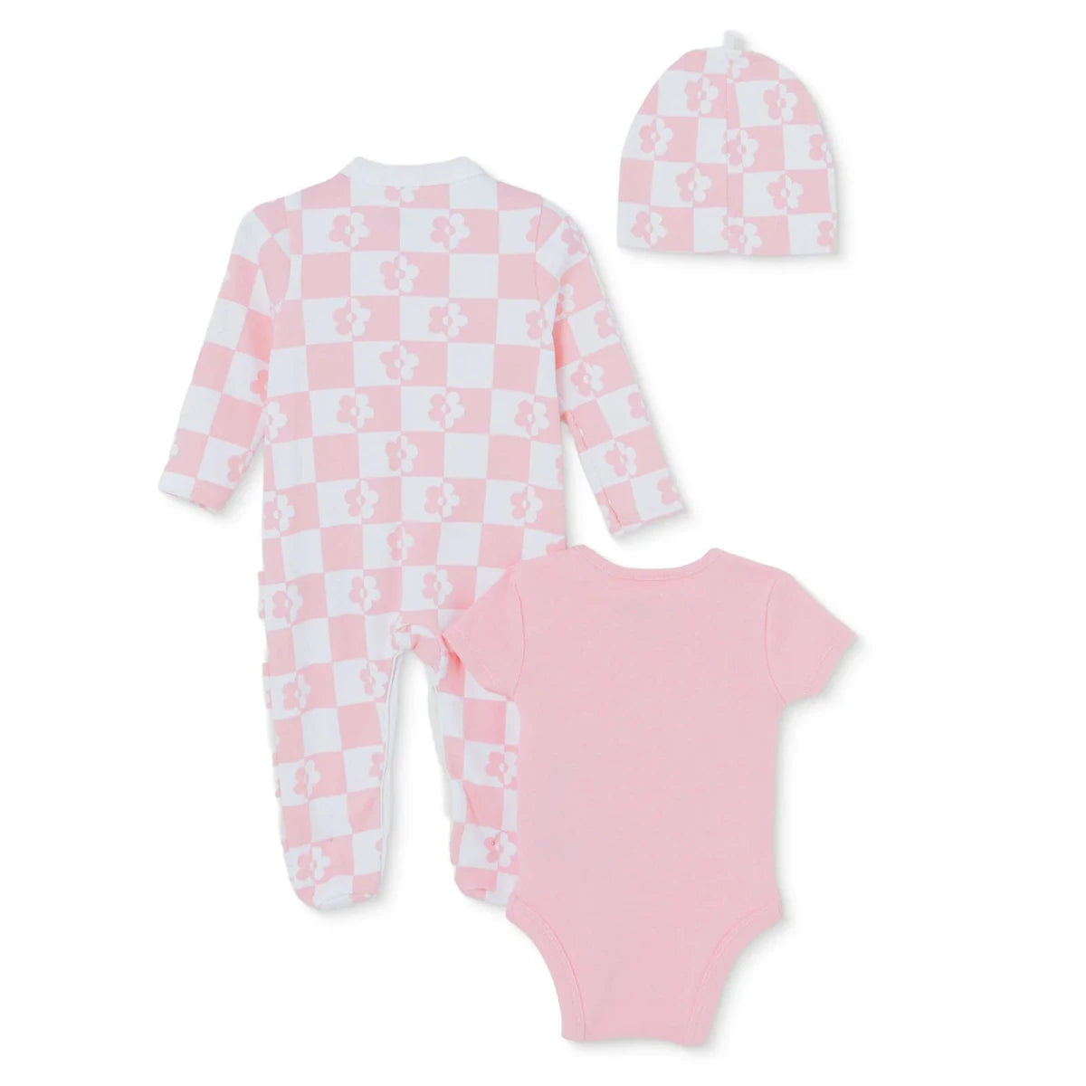 HelloBaby "Just Love" Slogan Baby Bodysuit, Hat & Sleepsuit Set (Newborn to 3-6 Months) Pink - ebebek