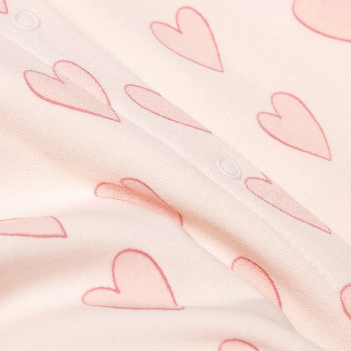 HelloBaby Heart Print Footless Baby Sleepsuit (Newborn to 6-9 Months) Pink - ebebek