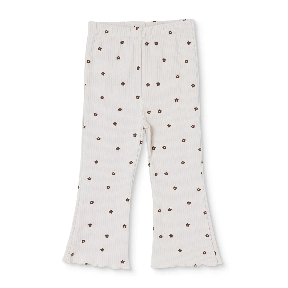 HelloBaby Floral Print Lightweight Ribbed Baby Leggings (3-6 Months to 4-5 Years) Ecru Printed - ebebek