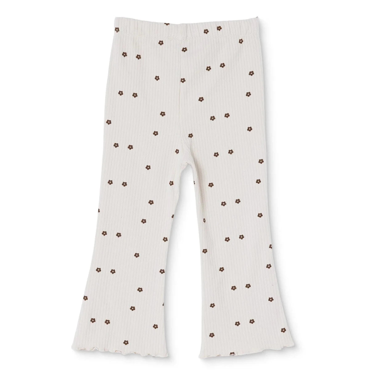 HelloBaby Floral Print Lightweight Ribbed Baby Leggings (3-6 Months to 4-5 Years) Ecru Printed - ebebek
