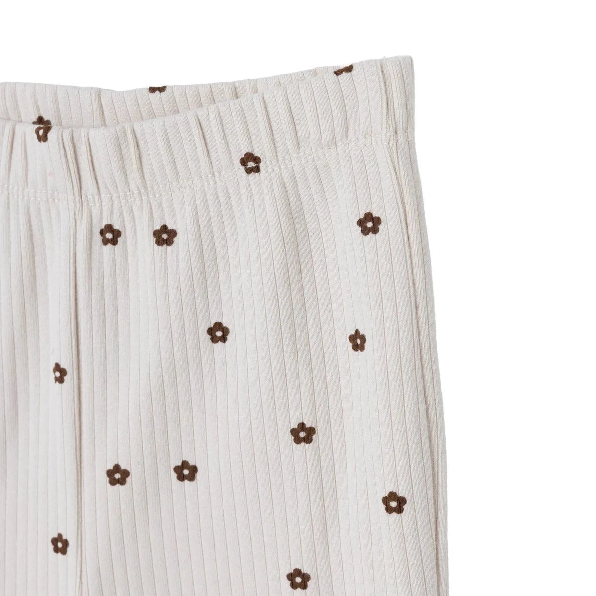 HelloBaby Floral Print Lightweight Ribbed Baby Leggings (3-6 Months to 4-5 Years) Ecru Printed - ebebek