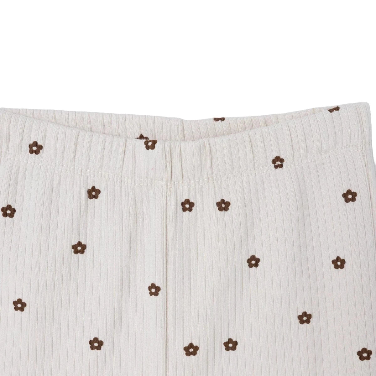 HelloBaby Floral Print Lightweight Ribbed Baby Leggings (3-6 Months to 4-5 Years) Ecru Printed - ebebek