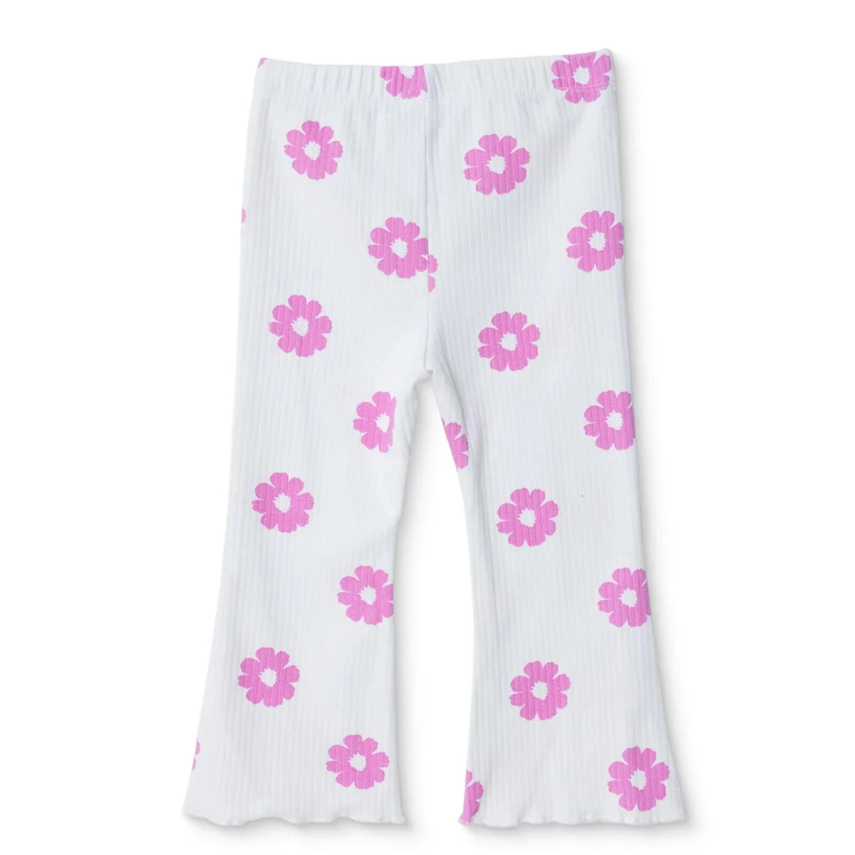 HelloBaby Floral Print Ribbed Baby Leggings (3-6 Months to 4-5 Years) Ecru Printed - ebebek