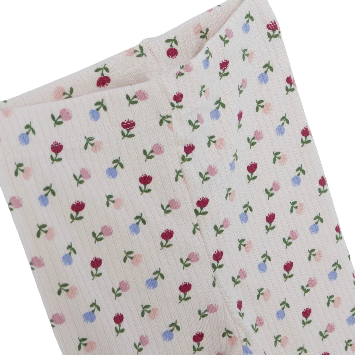 HelloBaby Floral Print Ribbed Baby Leggings (3-6 Months to 4-5 Years) Ecru Printed - ebebek