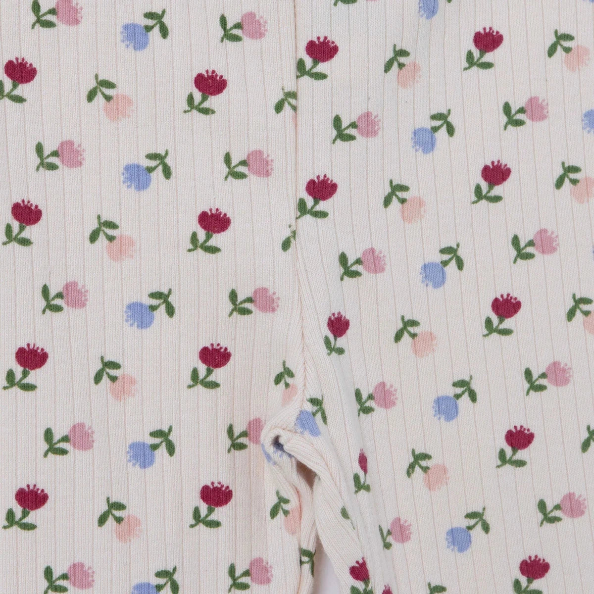 HelloBaby Floral Print Ribbed Baby Leggings (3-6 Months to 4-5 Years) Ecru Printed - ebebek