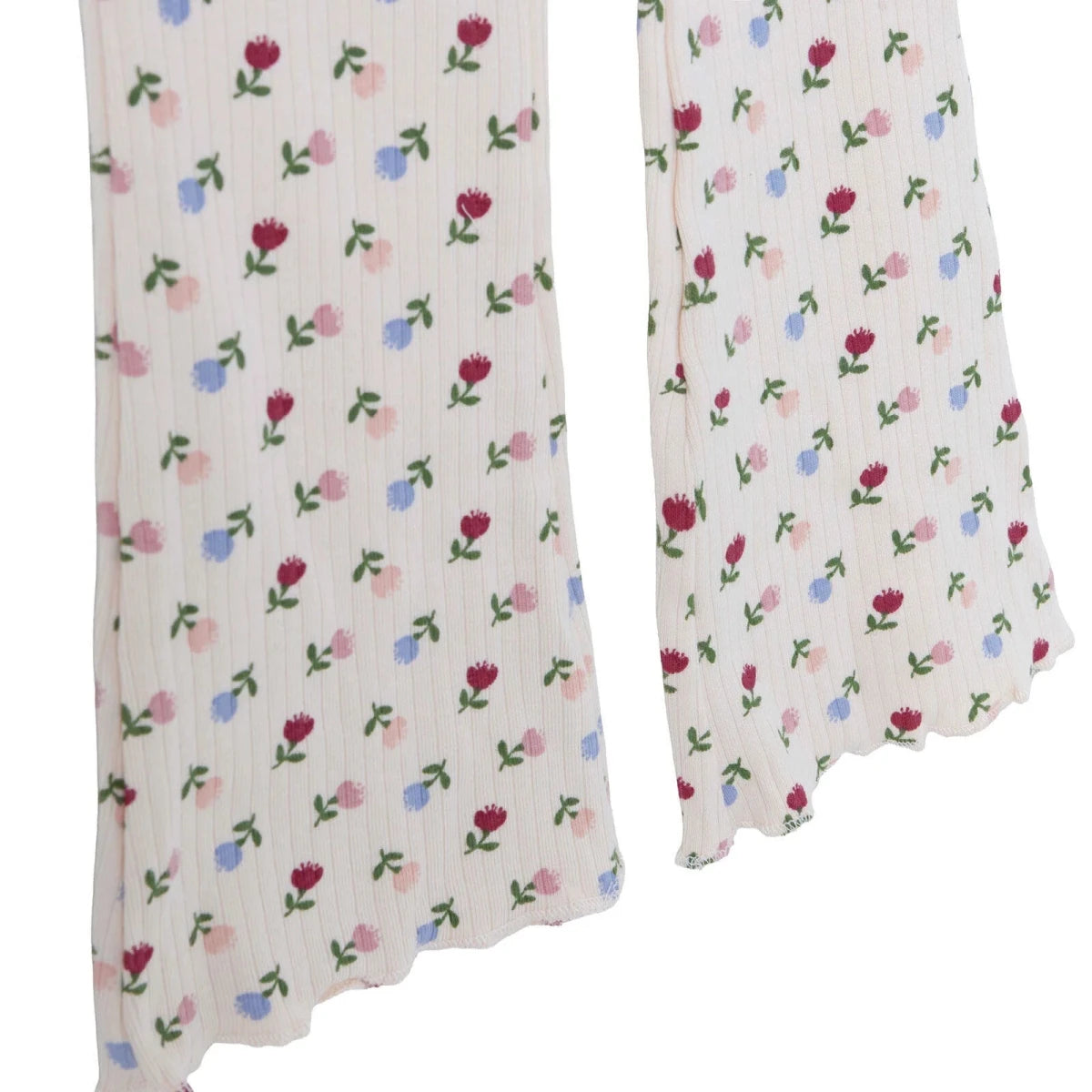 HelloBaby Floral Print Ribbed Baby Leggings (3-6 Months to 4-5 Years) Ecru Printed - ebebek