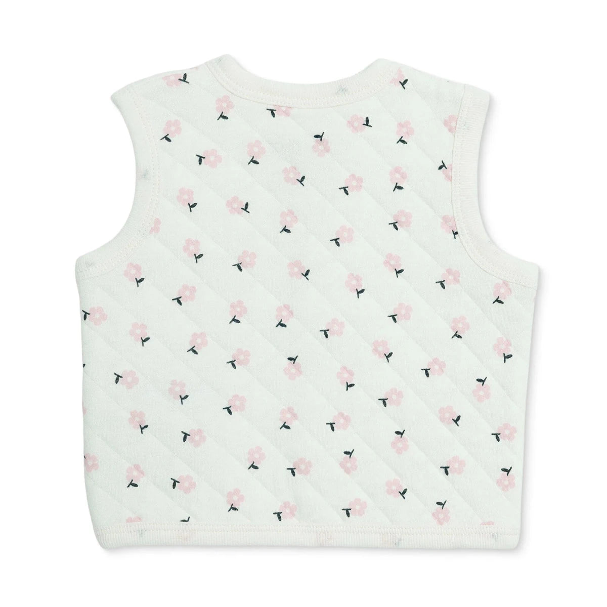 HelloBaby Animal Print Crew Neck Quilted Baby Gilet (1-3 Months to 18 Months-2 Years) Ecru Printed - ebebek