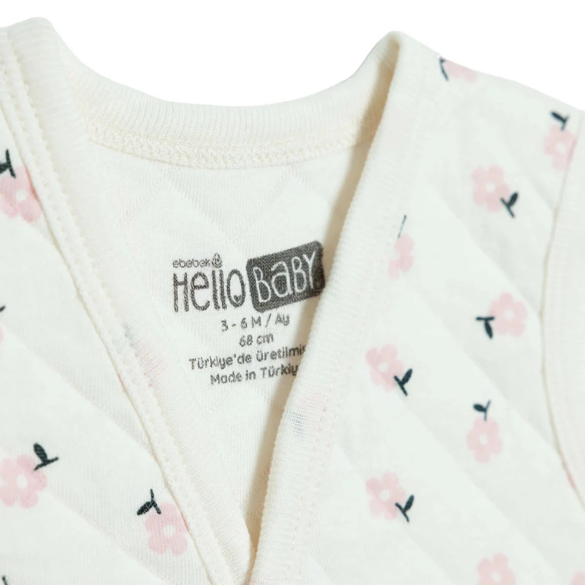 HelloBaby Animal Print Crew Neck Quilted Baby Gilet (1-3 Months to 18 Months-2 Years) Ecru Printed - ebebek