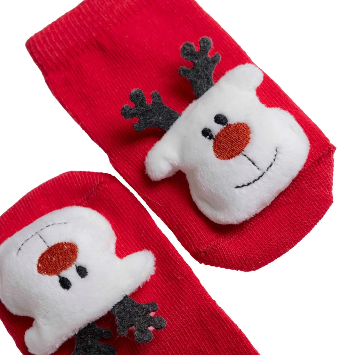 HelloBaby Reindeer Print Animal Novelty Baby Socks (Newborn to 12 Months) Red - ebebek