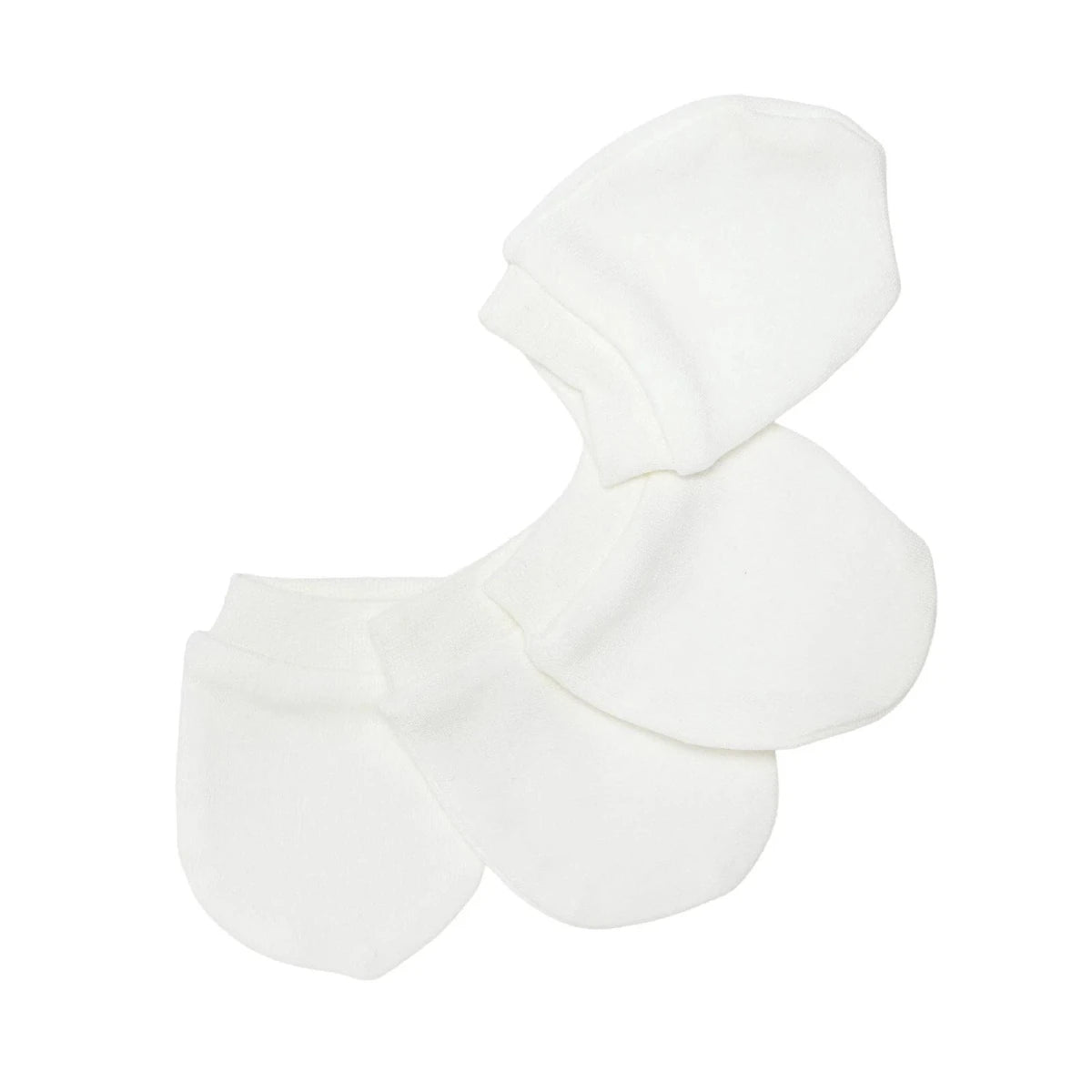 HelloBaby Interlock Baby Scratch Mitts (Newborn) Ecru - ebebek