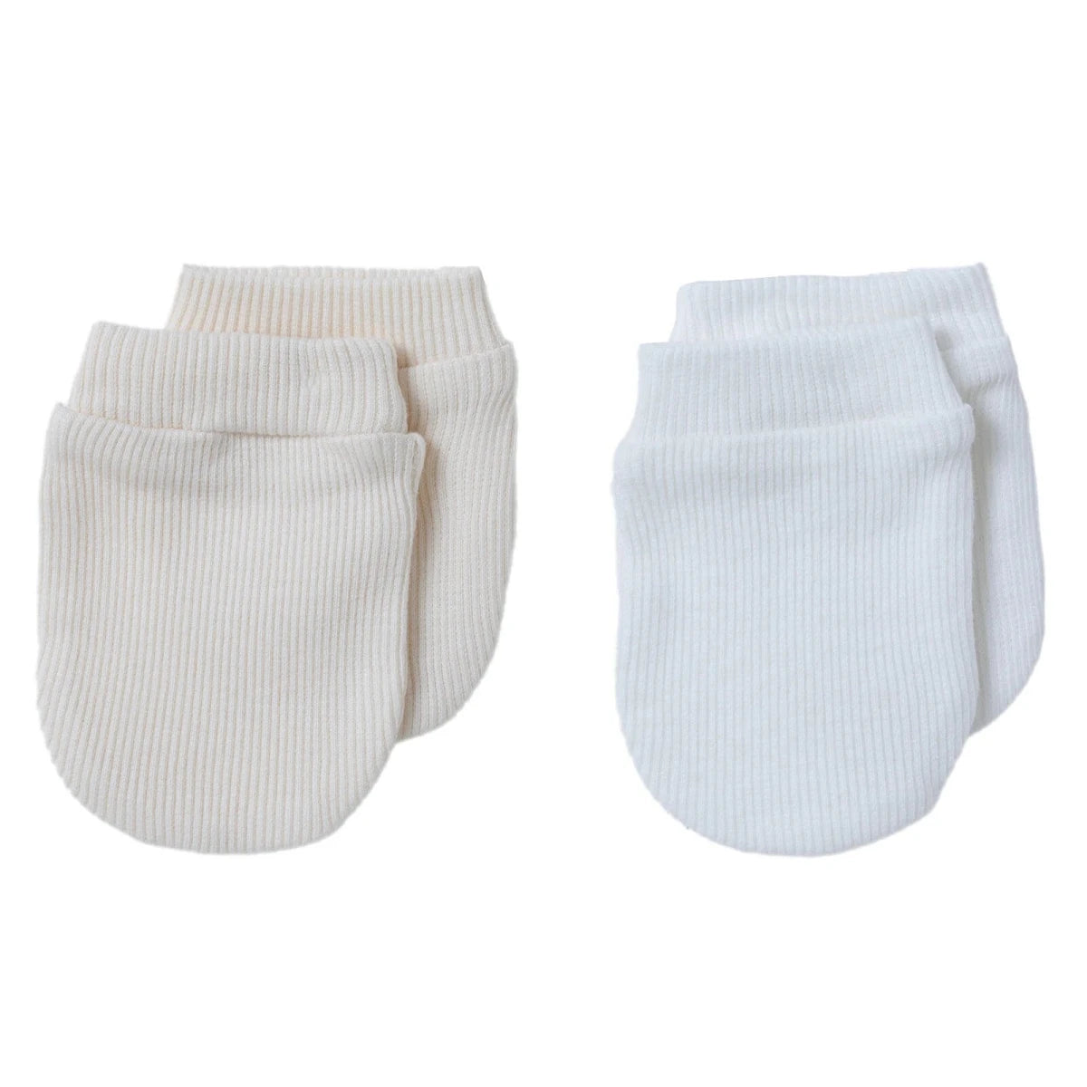 HelloBaby Ribbed Baby Scratch Mitts (Newborn) Ecru - ebebek
