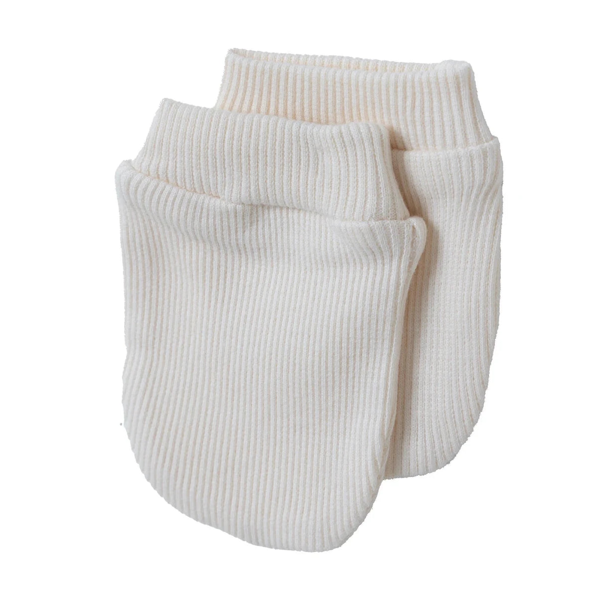 HelloBaby Ribbed Baby Scratch Mitts (Newborn) Ecru - ebebek