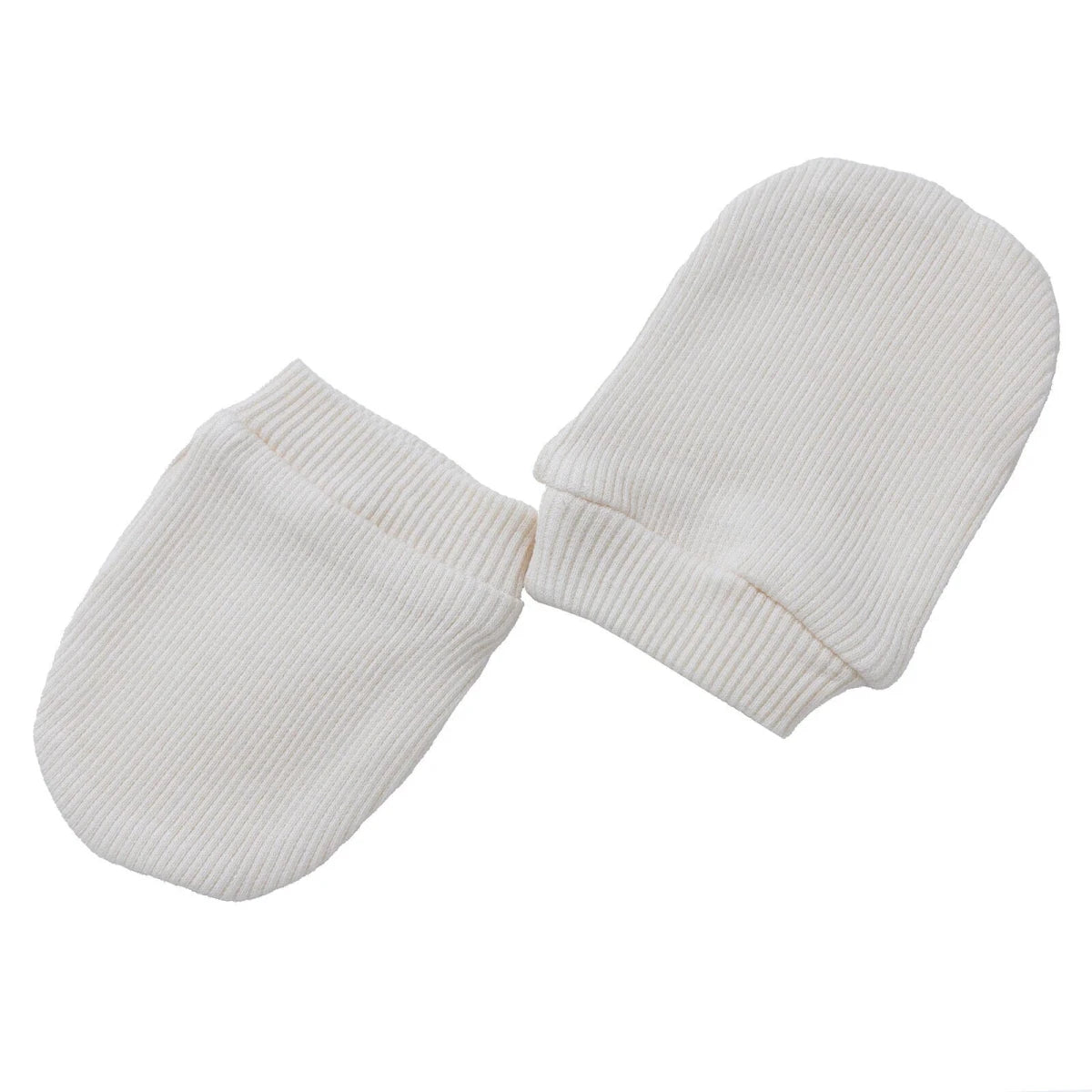HelloBaby Ribbed Baby Scratch Mitts (Newborn) Ecru - ebebek